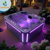 Maßgefertigte Massage-Spa-Wannen mit Bluetooth für 7 Personen, Balboa Smart Hot Tub, Jacuzzi, Outdoor-Spa, Whirlpool-Badewanne für Gartenpartys