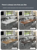Nouvelle table de conférence pliante en bois artisanal, bureau de bureau, table de formation modulable à longues lames, combinaison de table et de chaise, 11 à 15 personnes