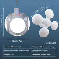 Lampes solaires pliables portables multifonctions super lumineuses avec affichage de la puissance, éclairage de tente, éclairage LED pour le camping