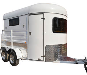Rimorchio per Cavalli con Telaio Completamente Imbottito, Capacità 3000kg, Sistema di Frenata a Distanza - Product Image 1