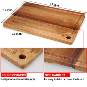 <b>Wooden</b> Cutting Board Set Rectangle Solid Wood Kitchen Chopping <b>Blocks</b> For Home Use - Product Image 4