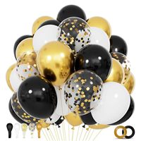 Ensemble de ballons en latex à confettis métalliques de 12 pouces, noir, or, bleu, rouge, blanc, ballons auto-scellants, anniversaire, mariage, fête de Noël