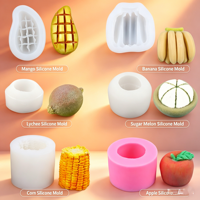 Moule en silicone pour bougies en forme de mangue, ananas, citron et banane, moule créatif pour chocolat, gâteaux et glaces en forme de fruits et bananes