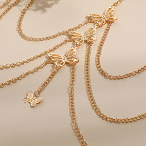 SC vente chaude collier <span class=keywords><strong>de</strong></span> <span class=keywords><strong>cuisse</strong></span> Sexy dentelle noire Stretch <span class=keywords><strong>cuisse</strong></span> chaîne <span class=keywords><strong>bijoux</strong></span> femmes plaqué or multicouche papillon <span class=keywords><strong>cuisse</strong></span> chaînes - Product Image 4