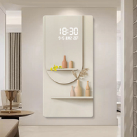 Peinture décorative de luxe Art déco moderne pour hall d'entrée, avec horloge numérique électronique haut de gamme, tableau mural pour couloir