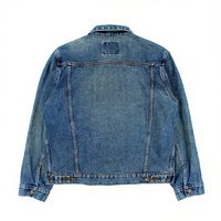 Veste en jean vintage délavée pour homme, style workwear classique avec effet délavé et poches à boutons métalliques