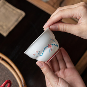 Guanlan Plum Blossom Gourd Cup Porcelain Single <b>Tea</b> Cup For Kung Fu <b>Tea</b> <b>Set</b> - Product Image 3