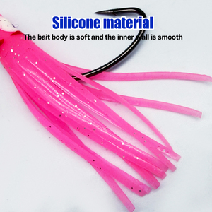 Esca da <span class=keywords><strong>Pesca</strong></span> in PVC a Forma di Polpo, Gonne in Silicone Luminose per Calamari con Ganci per la <span class=keywords><strong>Pesca</strong></span> in Mare - Product Image 2