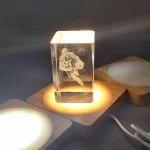 Wholesale Creative Solid <b>LED</b> Wooden 3D <b>LED</b> Night Light Base Wooden Lamp Holder - Product Image 3