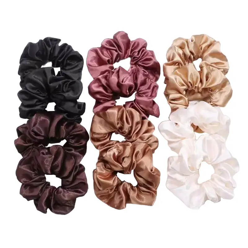 Fashion Fabric Cute Silk Satin Knot Elastic Hair Band for Ladies Silk Scrunchies Women