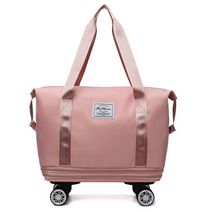 <b>Hot</b> Selling Custom for <b>Pink</b> Polyester Gym Yoga Handle Fashionable Crossbody Travel <b>Bag</b> for Ladies Wholesale Cheap Travel Luggage - Product Image 4
