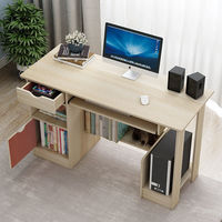 Bureau de direction moderne et compact, idéal pour étudiants et télétravailleurs, avec plateau en bois – Élégant et abordable