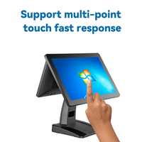Pos 15.6 pouces + 9.7 double écran tactile capacitif écran tpv pos imprimante toutes les fenêtres caissier