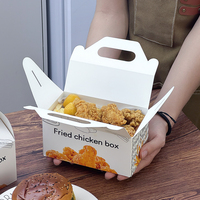 Emballage alimentaire biodégradable personnalisé pour restaurant, boîte à emporter en carton pour poulet frit