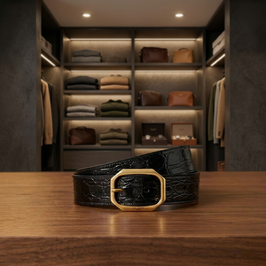 Ceinture en cuir de vachette écologique imperméable de qualité supérieure pour homme BS INTERNATIONAL NA97, style vintage, robuste, avec boucle en acier, personnalisable, à prix avantageux - Product Image 1