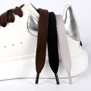 1.5cm Widened Single-layer Black Gray <strong>Brown</strong> Solid Color Flat <strong>Shoelace</strong> for Casual Shoes - Product Image 4