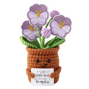 YZMICSTAR Mini Flor de Ganchillo de Algodón - Regalo de Feliz Cumpleaños y Día del Padre <span class=keywords><strong>para</strong></span> Hija, <span class=keywords><strong>Siempre</strong></span> Seré Tu Niña Pequeña, Tú <span class=keywords><strong>Siempre</strong></span> Serás Mi Niña - Product Image 1