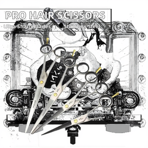 Ensemble de ciseaux de barbier de 5/5,5 pouces en acier inoxydable, ciseaux de coupe courts pour coiffeurs de salon - Product Image 3