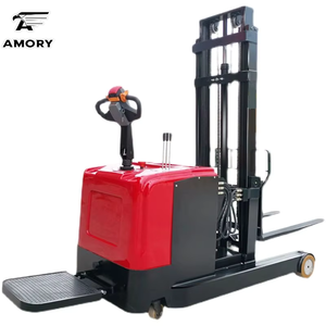 2000kg <span class=keywords><strong>2T</strong></span> Kapasiteli Tam Elektrikli Palet Forklifti Yeni Depo Tipi Ayakta Çalışma Palet Elektrikli İstifleyici PU Tekerlekler 4600mm Kaldırma - Product Image 2