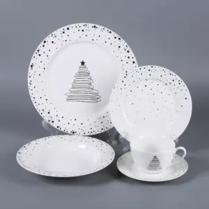 Individuelles Weihnachtsbaum-Porzellan-Geschirr-Set Weihnachtsgeschenk mit Tasse Tasse Abendessen-Set Keramik-Geschirr-Set