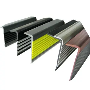 Nez d'escaliers antidérapant en pvc de haute qualité, 12mm, outil d'extérieur et d'intérieur en plastique anodisé, coloré, rouge, noir, aluminium