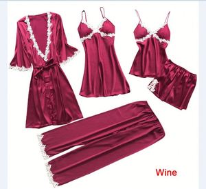Pyjama sexy 5 pièces <span class=keywords><strong>pour</strong></span> <span class=keywords><strong>femme</strong></span>, <span class=keywords><strong>robe</strong></span> <span class=keywords><strong>de</strong></span> mariée d'été à manches mi-longues, <span class=keywords><strong>grande</strong></span> <span class=keywords><strong>taille</strong></span>, multicolore, multiformat, tenue <span class=keywords><strong>de</strong></span> nuit <span class=keywords><strong>pour</strong></span> la maison. - Product Image 2