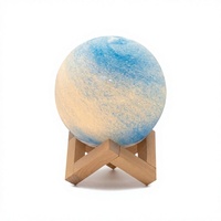 Lampe de table Nordic Planet en verre, lampe de chevet, lampe d'ambiance pour le sommeil, décoration de bureau, cadeau pour la chambre à coucher