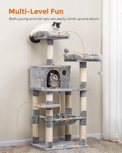 Griffoir pour chats de petite et grande taille, gris foncé, de haute qualité, durable, coloré, de taille moyenne, en forme de maison, tour, condo ou cage - Product Image 2