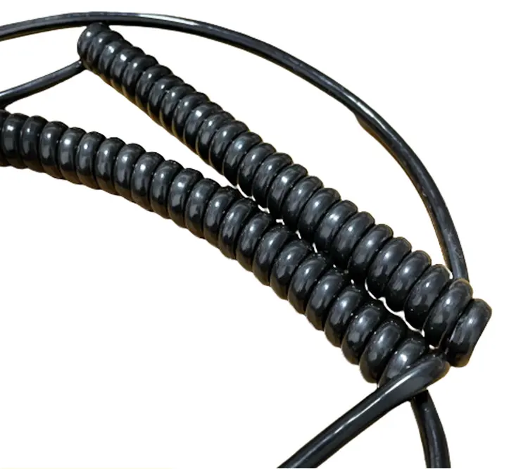 Мульти-Спецификация глянцевый медный сердечник PU пружинный провод шнур питания спиральный кабель провод для электрооборудования Провода кабели и кабины