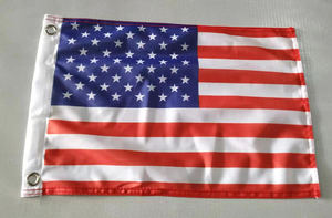 Drapeau de bateau en polyester tricoté 100 % polyester, 12x18 pouces, double face, avec poches pour mât ou œillets sur le côté gauche, 110 GSM, vente en gros - Product Image 2