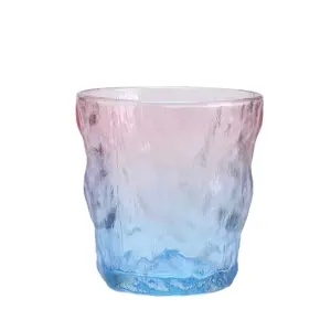 Factory wholesale water drinking glass cup for cold water hotel supplier carved juice cup drinking glass