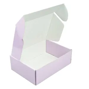 Proveedor de fábrica de Venta caliente logotipo personalizado envío caja de correo colorido brillante mate cartón corrugado bonita caja de papel de troquelado