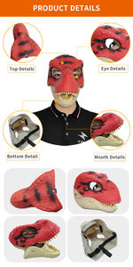 Mascarilla de látex con Logo personalizado, máscara de dinosaurio, dragón de Horror, para fiesta de Halloween, Cosplay, Raptor jurásico, <span class=keywords><strong>Dino</strong></span>, mandíbula móvil, máscaras realistas - Product Image 4