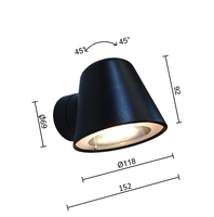 Lampe murale extérieure LED GU10 IP54, diffuseur en PC étanche, éclairage paysager pour la côte et les régions côtières
