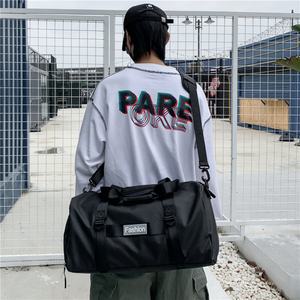 Custom Logo Print Dry Wet Separated Sport Duffel <b>Bag</b> Yoga Travel Overnight Weekend Gym <b>Bag</b> with Shoes <b>Compartment</b> - Product Image 5