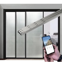 Puerta Corredera Automática PTA DOOR Moderna de Bajo Precio con Motor Lineal Maglev para Uso en Hoteles, Motor de CC de Aleación de Aluminio Duradero