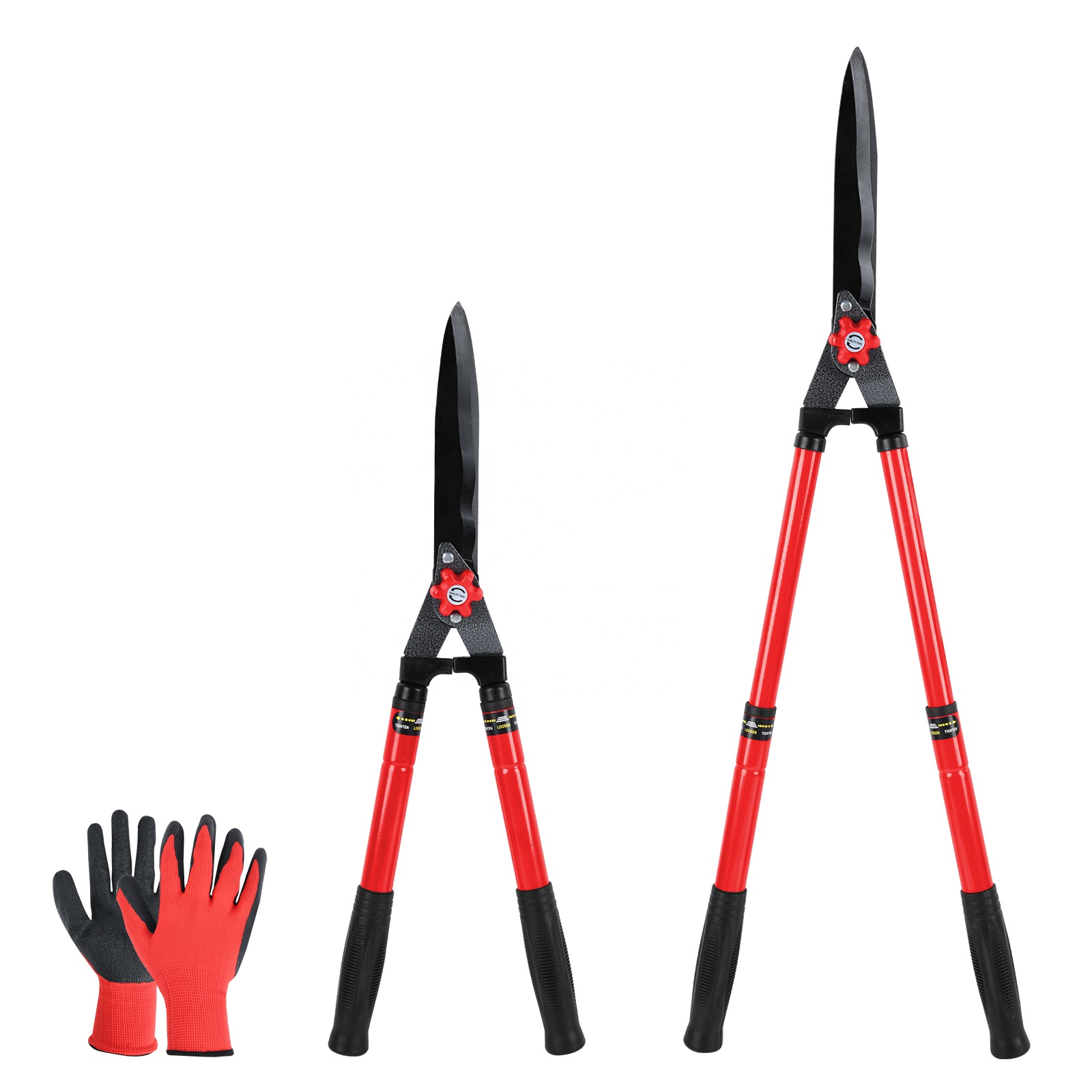 Садовые ножницы из углеродистой стали с регулируемой длиной для обрезки деревьев, ручные садовые ножницы для живой изгороди