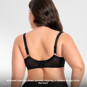 Sujetador con aros <span class=keywords><strong>para</strong></span> mujer, tallas grandes 75D-95J, push-up, antideslizante, transpirable, copa completa, <span class=keywords><strong>para</strong></span> chicas con curvas y busto <span class=keywords><strong>grande</strong></span> - Product Image 2