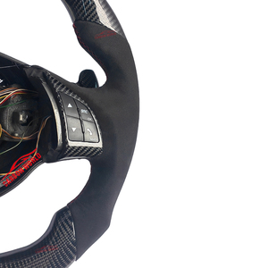 Volant à LED pour <span class=keywords><strong>Fiat</strong></span> 500 500C <span class=keywords><strong>Punto</strong></span> Tipo Bravo Viaggio Abarth 595 695 124 Spider Volant en fibre de carbone Alcantara - Product Image 5