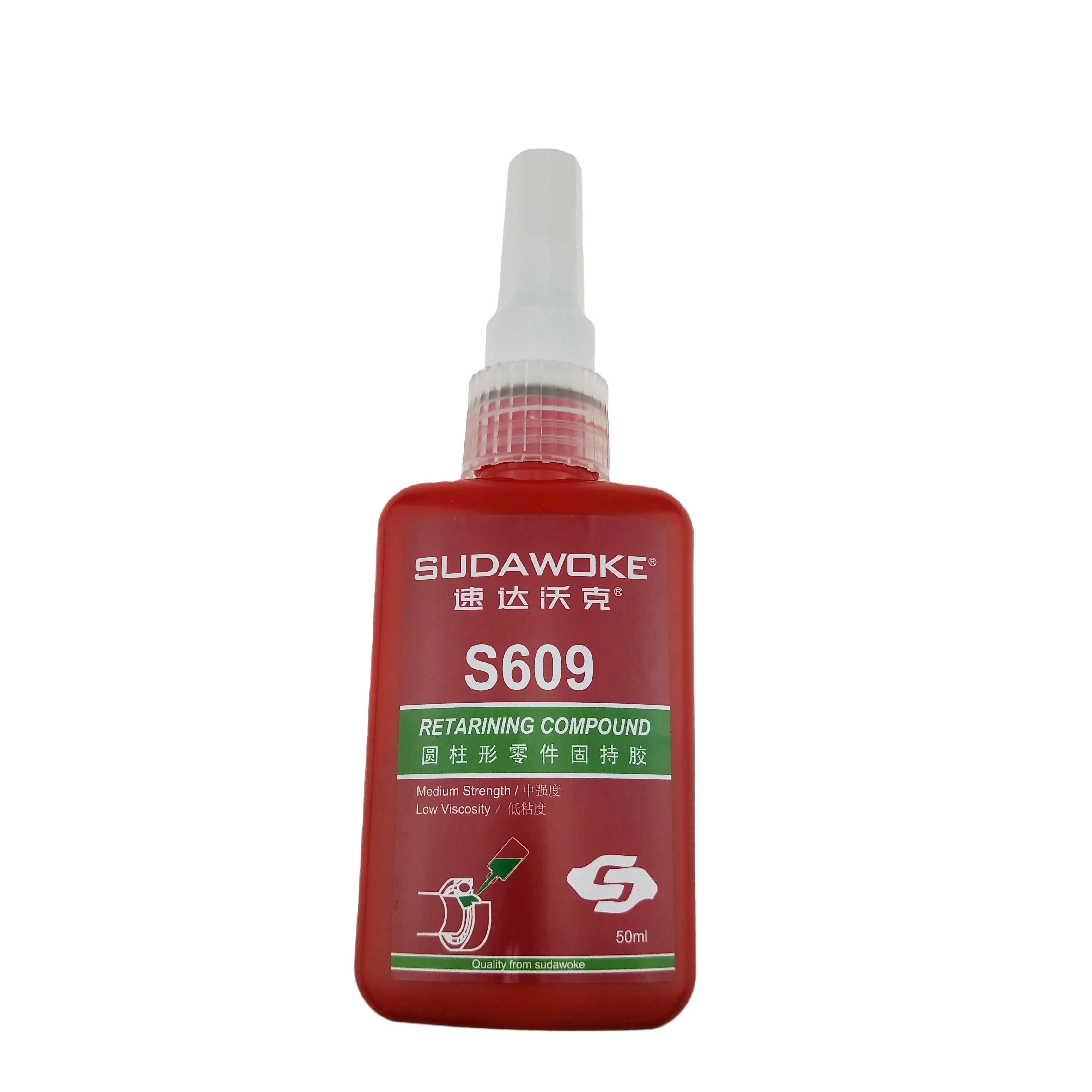 SUDAWOKE-sellador de pegamento adhesivo S609, prensa verde de alta resistencia, uso General, compuesto de retención anaeróbica, 50ml