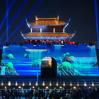 Projection de mur de bâtiment extérieur haute luminosité Projecteur laser 15000 lumens DLP Cartographie 3D