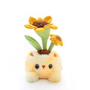 Jouets en peluche en gros personnalisés : Adorables tournesols en <span class=keywords><strong>pot</strong></span>, jouets en peluche doux pour la décoration - Product Image 1