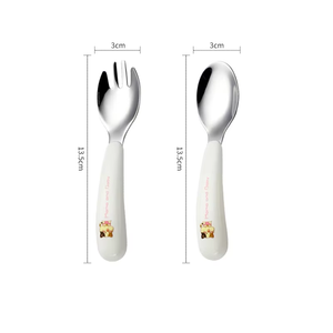 Cubiertos de Acero Inoxidable 304 para Bebés, Juego de 2 Piezas, Tenedor y Cuchara con Estuche Portátil, Juego de Cubiertos para Niños - Product Image 2