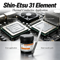 Pâte thermique liquide Shin-Etsu à large plage de température, élément 31, pour dissipateur de chaleur de carte graphique d'ordinateur portable