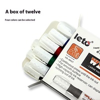 Marqueur effaçable à encre liquide directe pour tableau blanc, grande capacité, rechargeable, avec sacs remplaçables noir, vert, rouge, bleu