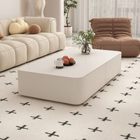 Table basse style crème, meuble en bois massif moderne et simple pour un salon moderne, convient aux petites pièces.