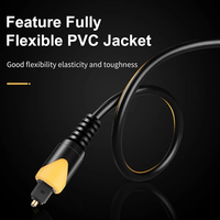 Câble audio optique numérique Toslink 5,0 mm avec gaine en PVC et coque métallique 1M, 2M, 3M ou 5M pour enceintes et moniteurs