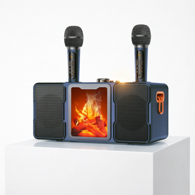2026 New Design BT5.2 Music Player Portable Karaoke Speaker with 2 Microphone for Home Party Camping