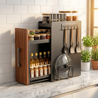 Meuble de rangement multifonctionnel étroit et stable pour vaisselle, étanche et anti-poussière, pour comptoir de cuisine