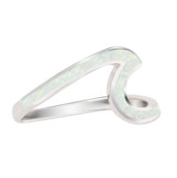 Bagues en argent sterling 925 bleu blanc opale de feu océan plage vague